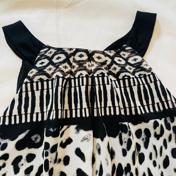 Maurices Womens Sz L Large Sleeveless Blouse Animal Tank Dressy Top Tie in Back - Picture 8 of 14